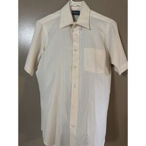 Vintage Excello Thin Button Up Men’s Cream Shirt Like Size Large